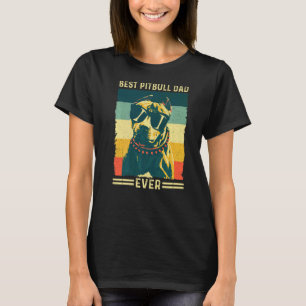 Mens Best Pitbull Dad Ever Vintage Retro  Dog T-Shirt