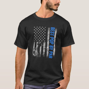 Mens Best Pop By Par US American Flag Father's Day T-Shirt