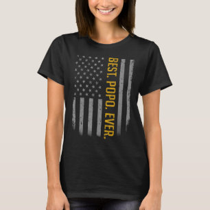 Mens Best Popo Ever Us American Flag For Father' T-Shirt