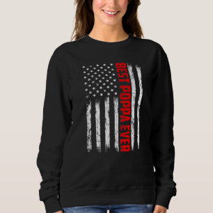 Mens Best Poppa Ever American Flag Father's Day 4t Sweatshirt
