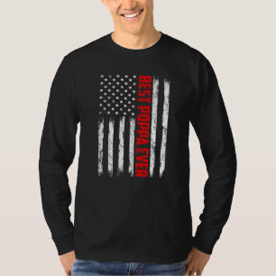 Mens Best Poppa Ever American Flag Father's Day 4t T-Shirt