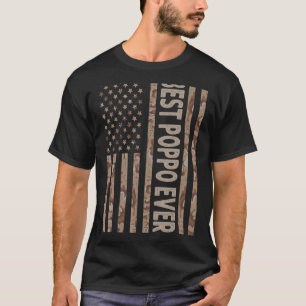 Mens Best Poppo Ever Us American Flag Grandpa Fat T-Shirt