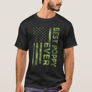 Mens Best Poppy Ever Father's Day Camouflage Ameri T-Shirt