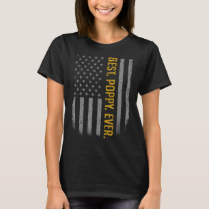 Mens Best Poppy Ever Us American Flag For Father T-Shirt