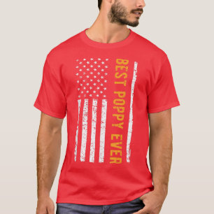 Mens Best Poppy Ever US American Flag Grandfather T-Shirt
