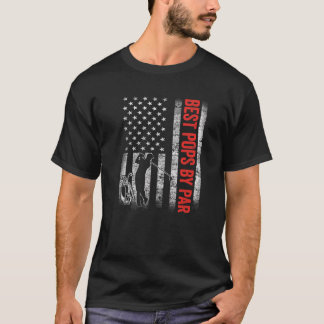 Mens Best Pops By Par US American Flag Father's Da T-Shirt