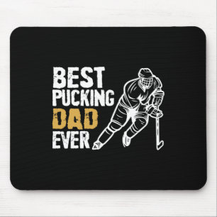 Mens Best Pucking Dad Ever Retro Ice Hockey Coach Mouse Pad
