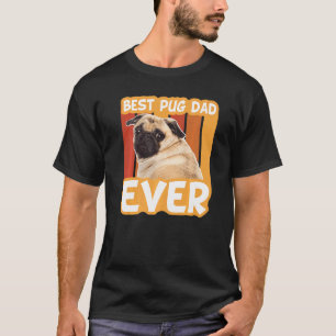 Men's Best Pug Dad Ever American Flag 4th Of July T-Shirt