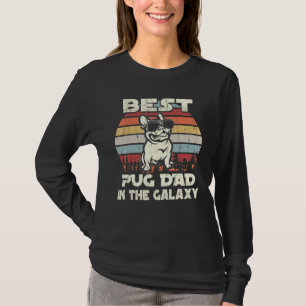 Mens Best Pug Dad In The Galaxy Vintage Retro T-Shirt