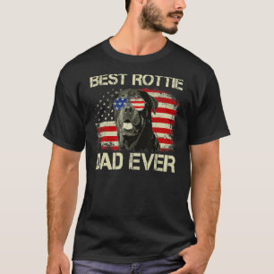 Mens Best Rottie Dad Ever Rottweiler American Fla T-Shirt