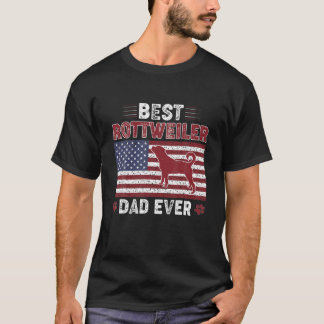 Mens Best Rottweiler Dad Ever American Flag Dog Da T-Shirt