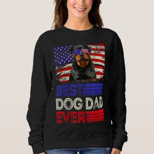Mens Best Rottweiler Dad Ever American Flag Patrio Sweatshirt