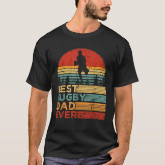 Mens Best Rugby Dad Ever Funny Vintage Rugby Fathe T-Shirt