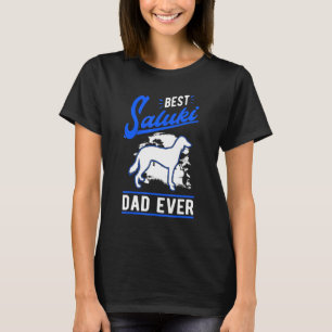 Mens Best Saluki Dad Ever Long haired Greyhound Da T-Shirt