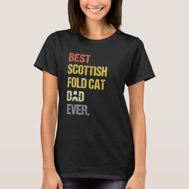 Mens Best Scottish Fold Cat Dad   T-Shirt (Front)