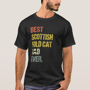 Mens Best Scottish Fold Cat Dad T-Shirt