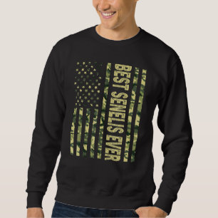 Mens Best Senelis Ever Us American Flag Grandpa Sweatshirt