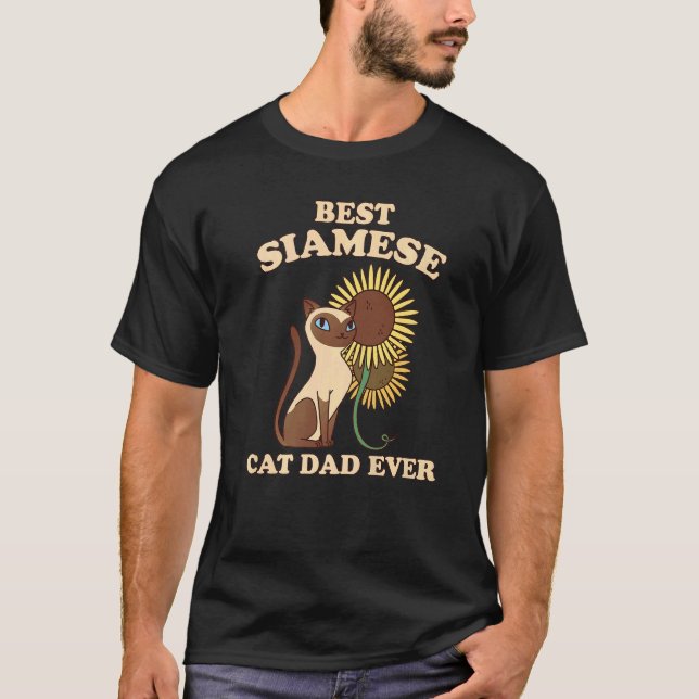 Mens Best Siamese Cat Dad Ever Cats Dad Cat Siames T-Shirt (Front)