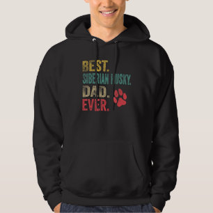 Mens Best Siberian Husky Dad ever Vintage Father D Hoodie