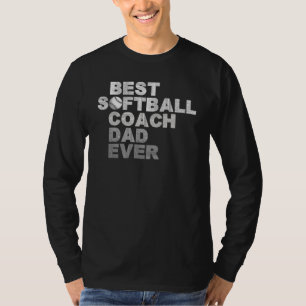 Mens Best Softball Coach Dad Ever Football Coach T-Shirt