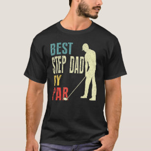 Mens Best Step Dad By Par  Golf  Father's Day T-Shirt