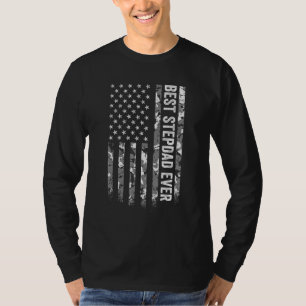 Mens Best Stepdad Ever American Flag Camo Veteran T-Shirt