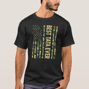 Mens Best Tata Ever Us American Flag  Grandpa Fath T-Shirt