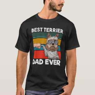 Mens Best Terrier Dad Ever Dog Dad Fist Bump T-Shirt