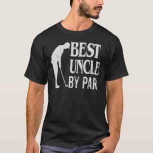Mens Best Uncle By Par Vintage Pro Golfer Fathers  T-Shirt