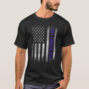 Mens Best Uncle Ever American Flag 4th Of July Fat T-Shirt