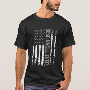 Mens Best Uncle Ever American Flag 4th Of July Fat T-Shirt