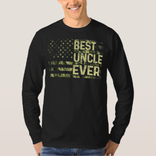 Mens Best Uncle Ever Flag Father's Day American Pa T-Shirt
