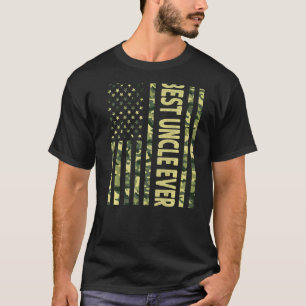 Mens Best Uncle Ever Us American Flag  Grandpa Fat T-Shirt