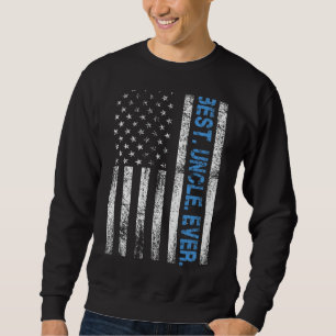 Mens Best Uncle Ever Usa Flag Fathers Day Police B Sweatshirt