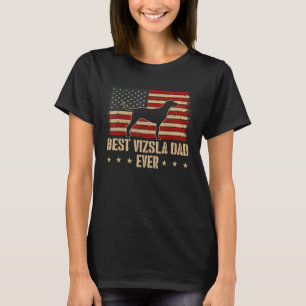 Mens Best Vizsla Dog Breed Ever Dog American Flag T-Shirt