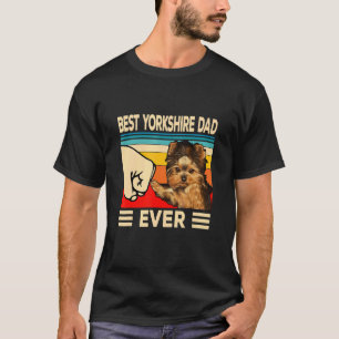 Mens Best Yorkie Dad Ever Retro Yorkshire Terrier T-Shirt