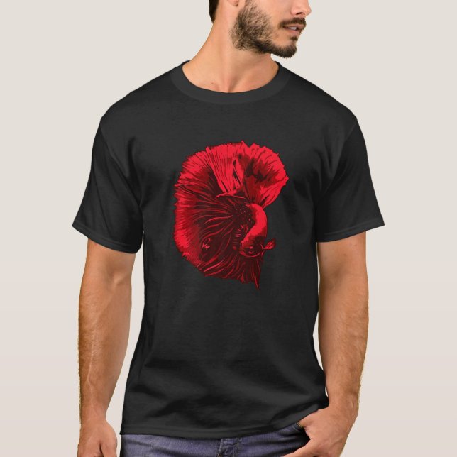 Mens Betta Fish Siamese Fighting Fish Aquarium T-Shirt (Front)