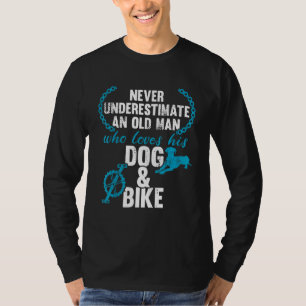 Mens Bicycle Dog With Bike Mtb Cyclist T-Shirt