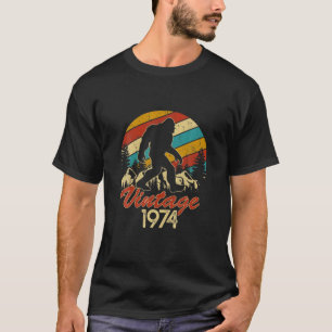 Mens Bigfoot Born In 1974 Birthday Vintage Sasquat T-Shirt