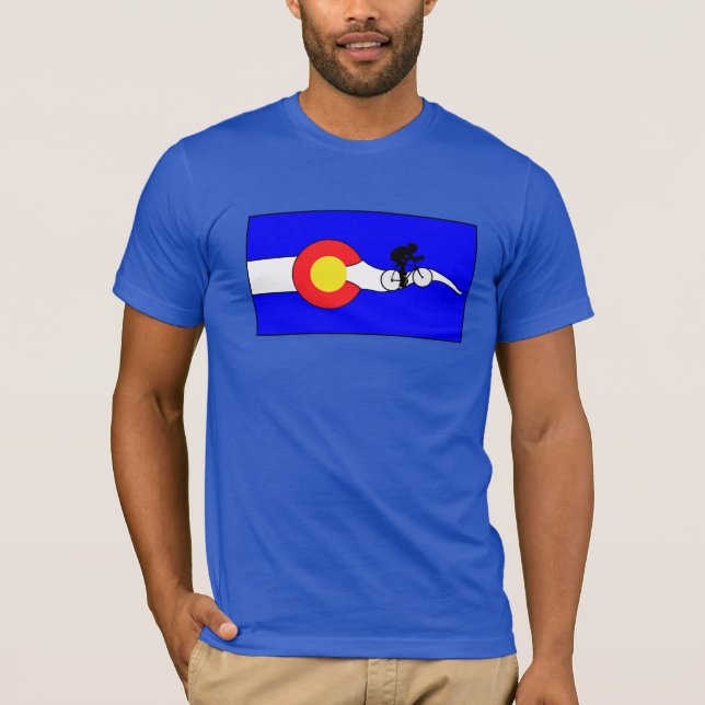 Men's bike colorado flag t-shirt (Front)