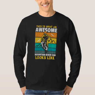 Mens Biker Dad Cyclist Mtb Mountain Bike T-Shirt