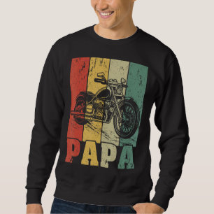 Mens Biker Dad Motorcycle Vintage Papa Motorcycle Sweatshirt
