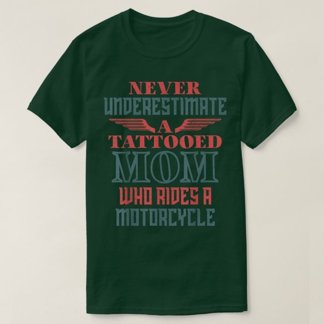 Mens Biker Tatttooed Mom Motorcycle Riding Motorcy T-Shirt (Design Front)