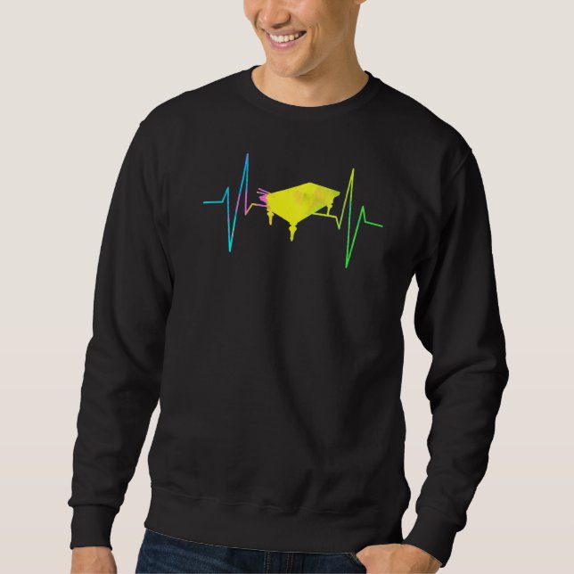 Mens Billiard Table Heartbeat Billiard Player Pool Sweatshirt (Front)