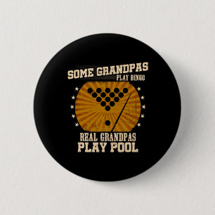 Mens Billiards Grandpa Shirt - Real Grandpas Play  6 Cm Round Badge