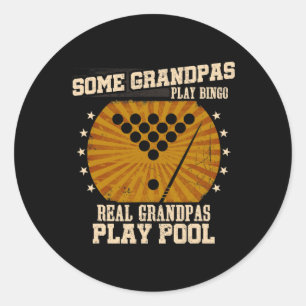 Mens Billiards Grandpa Shirt - Real Grandpas Play  Classic Round Sticker