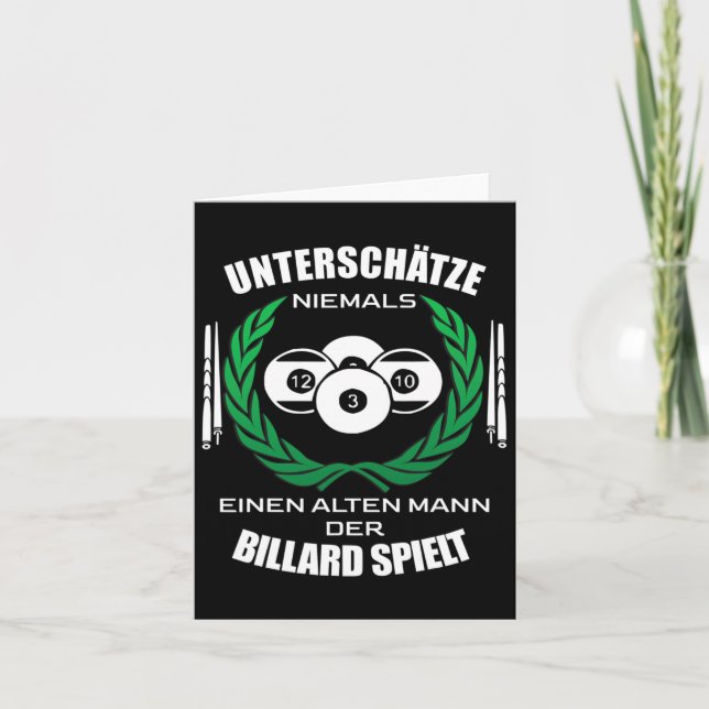 Mens Billiards - Underestimate Never An Old Man  Card (Front)