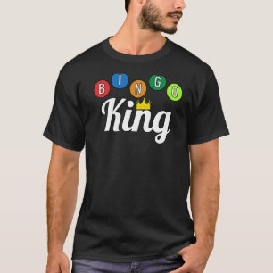 Mens Bingo King Winning Crown Lottery Ball Gamblin T-Shirt