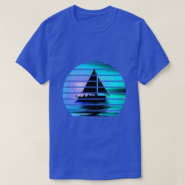 Men's Birthday  Boat Sunset Dad Wild Fun T-Shirt (Design Front)