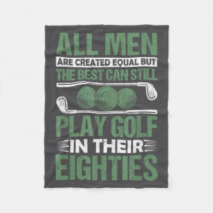 Mens Birthday Golfing All Equal Illustration Fleece Blanket